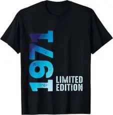 Awesome Year 1971 Vintage Since 1971 Limited Edition 1971 T-Shirt Short Sleeve Mens Clothing Graphic T Shirts Camiseta H