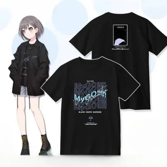 BanG Dream! É a Camiseta de Impressão 3D MyGO para Mulheres e Homens, Verão, Gola O, Manga Curta, Camiseta Engraçada, To