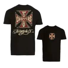 Camiseta de Moda de Verão para Mulheres e Homens, Algodão, Estampa West Coast Choppers, Camiseta Casual de Manga Curta,