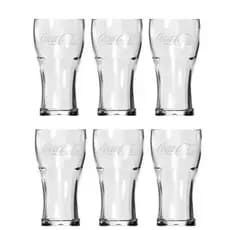 Jogo De Copos Coca Cola Vidro 470ml Contour Nadir 6pcs