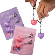 Kit Chaveiro Mia Make BFF Balm Hidratante Labial Incolor Duplas Mia Teen