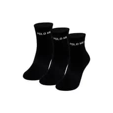Kit 3 Pares de Meias Atoalhadas Cano Longo Polo Wear Preto