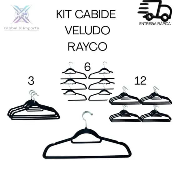 Kit Cabide Veludo  Antideslizante Adulto P Roupas Finas Closet e Guarda-Roupa