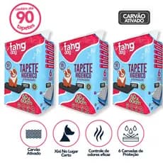 Tapete Higiênico Cachorro Pet 60x60cm Até 90pçs Não Vaza Cães Carvão Ativado Para Super Absorvente
