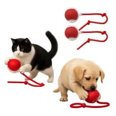 Bolinha Giratória Inteligente com Corda Interativa Brinquedo para Pet Recarregável Kit 2pçs