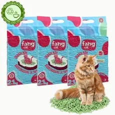 Areia Para Gato Biodegradável Tofu 2,1kg Super Premium Areia de Gatos Aroma Chá Verde Descarte Vaso