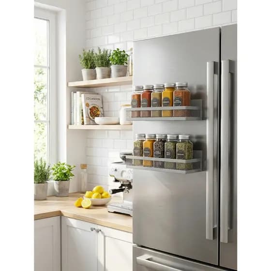 Suporte Magnético Multiuso Cozinha Temperos Utensílios Sem Furação 2 Peças