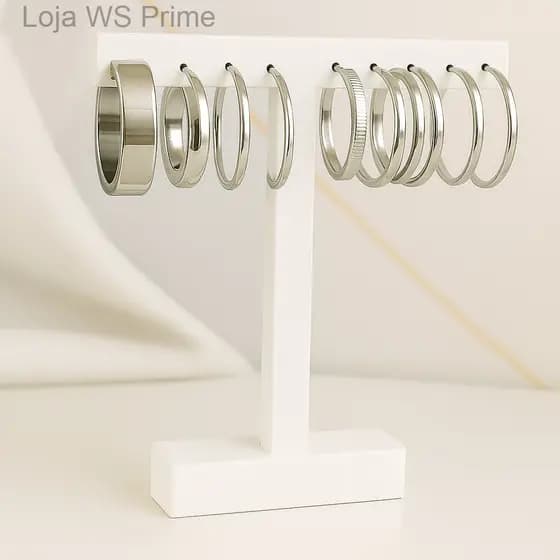 Argolas de Aço Inox Com Brinco de Strass PG1Q