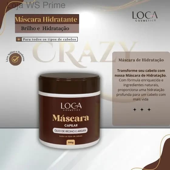 Máscara Capilar - Hidratante - Loca Cosmetics - 500gYE5V