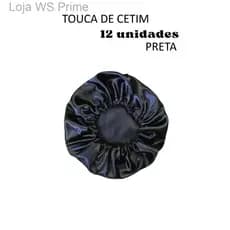 Kit Touca de Cetim 12 unidades preta7GB1