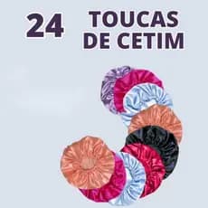 Kit com 24 toucas de cetim antifrizz - Para Revender