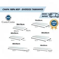 Prateleiras MDF Branca Decorativas Com Material para Instalação Cozinha Banheiro Sala Quarto Placa Chapa 15mm