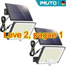 Refletor LED Solar com Painéis Solares de Alta Eficiência Prova D'àgua C/placa Solar para ambientes externos