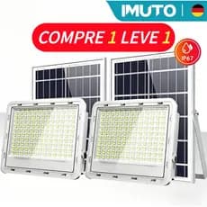 Refletor LED Solar IP67 Prova d’Água Alta Potência com Painel Solar Luz Externa Jardim