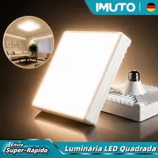 IMUTO Lâmpada Plafon LED Quadrada E27 Ultra Brilhante Iluminação de Teto para Ambientes Internos 110V-265V