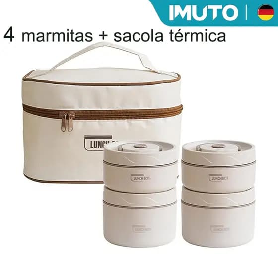 Iancheira Pote De Marmita  2400 Ml Com Talheres compatível Com Micro-ondas Função Térmica