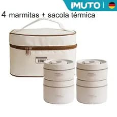 Iancheira Pote De Marmita  2400 Ml Com Talheres compatível Com Micro-ondas Função Térmica