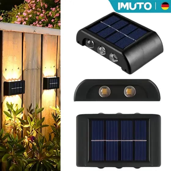 imuto Kit Luminária Arandela Solar LED Iluminação Externa Jardim Casa à Prova d'Água