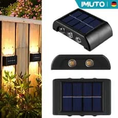 imuto Kit Luminária Arandela Solar LED Iluminação Externa Jardim Casa à Prova d'Água