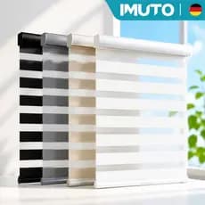 IMUTO Persiana PVC Blackout Dupla Camada Espessada para Quarto Sala Cozinha Escritório Varanda