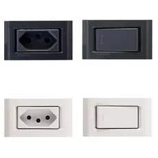 Conjunto De Tomada Para Moveis Preto ou Branco 10A 20A Interruptor P/ Moveis Planejados e Cabeceiras