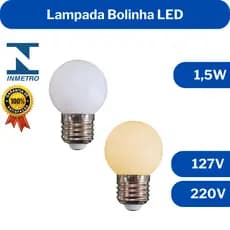 Lampada Led Bolinha 1,5w Mini Bulbo Bivolt E27 Branco Branco Quente Espelho Camarim 6500k/3000k