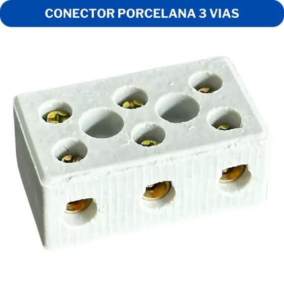 Kit 2 Conector Porcelana 3 Vias 6mm 10mm 16mm - Resistente Alta Temperatura Para Chuveiros e Torneiras