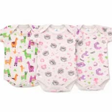 Kit 3 Body Estampado Suedine Menina Confortavel