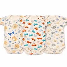 Kit 3 Body Suedine Estampado Menino Confortável