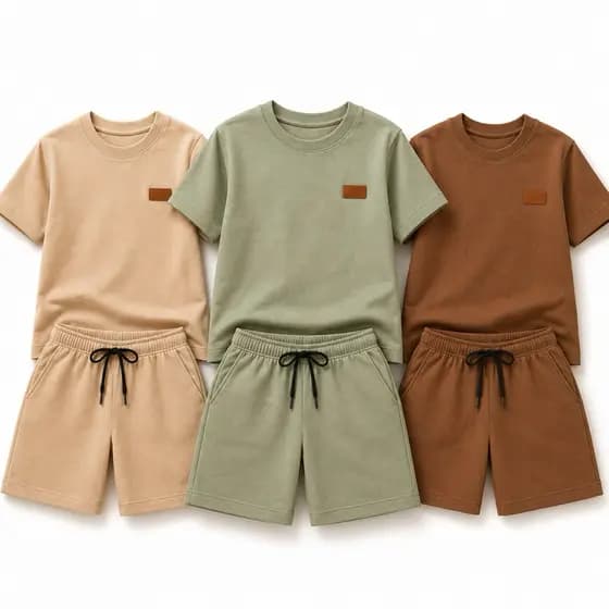 Kit 6 Peças Menino Conjunto Infantil Monocromático Premium Camiseta Shorts Algodão