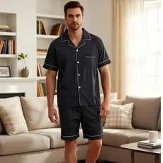 Pijama Casal Unissex Confortável Liso para Dormir