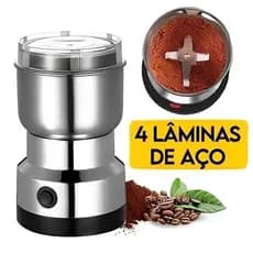 Moedor Multifuncional de Café e Especiarias 110V com Design em Aço Inoxidável 4 Lâminas   MKFJ