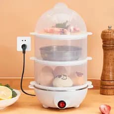 Cozedor Elétrico Multifuncional De Ovo Milho A Vapor De Leite Rápido De Tripla Camada Coze  ZDQ