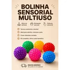Bolinha Sensorial Cravo Massageadora Antiestresse Fidget para Crianças, Adultos e Pets