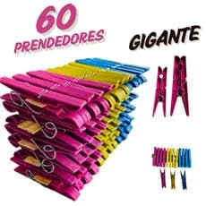 Pregadores de Roupa GIGANTES em Plástico Reforçados - Cores Sortidas 12 a 60 Unidades
