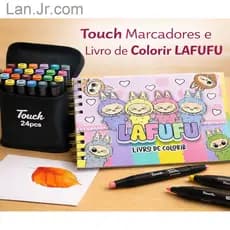 Kit Livro de Colorir Lafufu + Estojo Touch 24 CoresFVJYW8V4