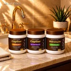 Kit 3 Máscaras Cronograma Capilar: Hidratação, Nutrição, Reconstrução,  – Loca Cosmetics