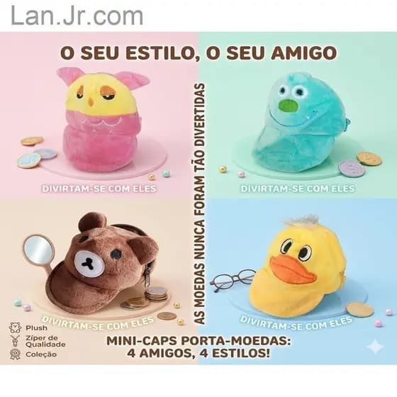 Porta-Moedas de Pelúcia Personagens SortidosK7Q4B6SU