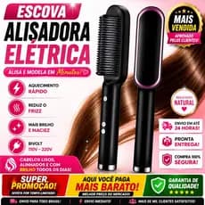 Escova Alisadora De Cabelo Elétrica Bivolt, Alisa, Hidrata, Modela, Alinha e Anti Frizz cor diversa