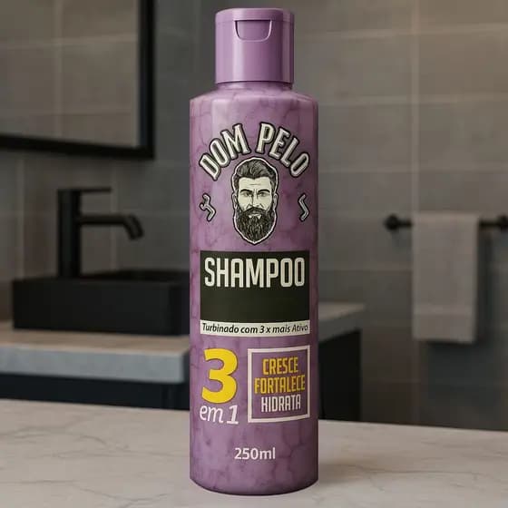 Shampoo Escurecedor de Cabelo Dom Pelo 3 em 1 (250ml