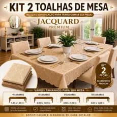 KIT 2 TOALHAS DE JACQUARD PREMIUM LUXUOSA 4 6 8 E 10 LUGARES