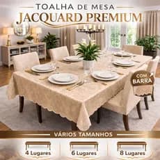 Toalha de Mesa Jacquard Premium  – 4, 6, 8 e 10 Lugares