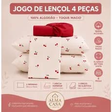 JOGO DE LENÇOL 4 PEÇAS CASAL QUEEN KING 200 FIOS 100% ALGODÃO ESTAMPADO PREMIUM