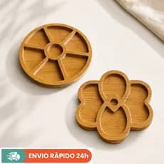 Petisqueira Gamela com Divisórias MDF– Tábua para Frios Minimalista Aperitivos Churrasco