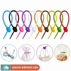 Clips Fecha Alimentos Embalagens – Vedação Segura Abraçadeira Silicone Reutilizável Multiuso