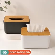 Porta Lenço Guardanapo Tampa de Bambu – Caixa Organizadora Multiuso Moderno Elegância e Praticidade