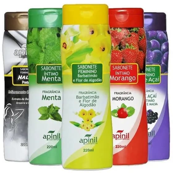 Kit 4 Sabonete Íntimo Apinil 200ml Cuidado e Frescor
