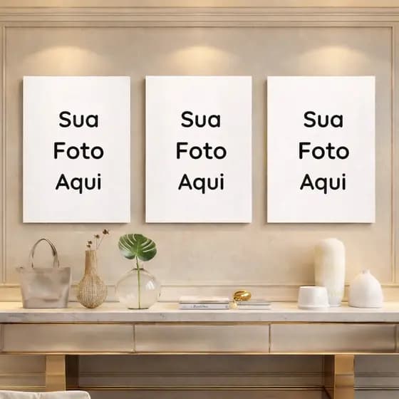 Kit 3/6/9/12 Quadros Grandes Personalizados Sua Foto Imagem Decoração Quarto Sala