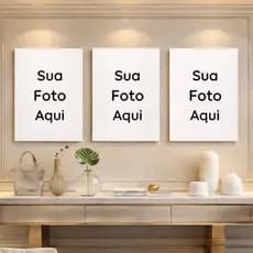 Kit 3/6/9/12 Quadros Grandes Personalizados Sua Foto Imagem Decoração Quarto Sala