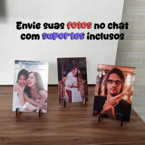 kit combo quadros de mesa personalizados com foto para mesa placa decorativa decoração sala quarto